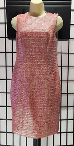 ZANG TOI New York Women's Dress Red Gray Handmade Tweed Lace Luxury - Picture 1 of 8
