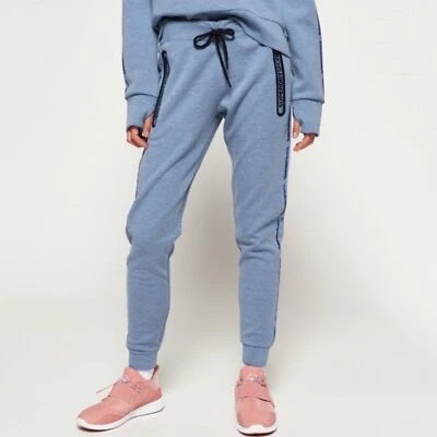 SuperDry Sport Core Gym Tech Panel Athleisure Joggers In Infinity Marl Blue Sz 6 - Image 1 of 4