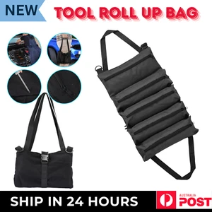 Tool Roll Organizer Tool Roll Up Canvas Bag Tool Wrench Super Big Pouch melb - Picture 1 of 8