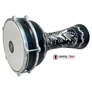 The ZAZA Percussion The 16'' Black Lotus Aluminum Darbuka Doumbek. - Picture 1 of 3