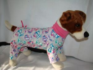XSMALL Flannel Dog Pyjama, PJ's Manteau Pull Corps Plein Plus Tailles Dans Boutique Ebay