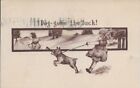 Vintage Dog Bulldog/Engish Bulldog COMIC 'Dog-gone the Luck' 1910 Postcard