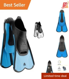 Short Rubber Full Foot Pocket Fins 10cm for Swimming Snorkeling Training - Picture 1 of 8