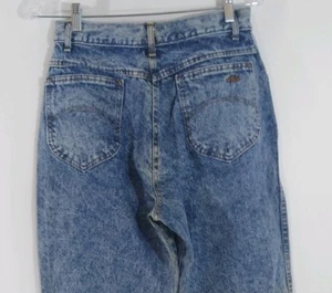 Chic Jeans Size 11 Tapered Junior's Vintage 80s High Waist Acid Wash Denim   - Picture 1 of 6