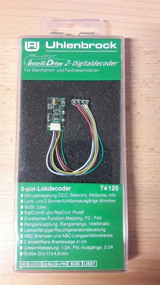 Uhlenbrock 74125 IntelliDrive 2 Lokdecoder 8-pol, mfx DCC/Mot SUSI (76425) - Bild 1 von 1