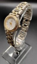 M&M Womens Watch Two Tone Gold Silver, Round White Face, needs battery or repair