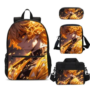 Zaino scuola ragazzo Demon Slayer Zenitsu borsa pranzo isolata borsa penna borsa borsa lotto - Foto 1 di 19