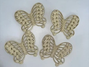 1978 Burwood Butterflies 6”x7” Beige Decor Wall Hangings Vintage Spring Easter - Picture 1 of 16
