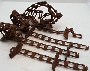 Vintage Rusty Square Link Machinery Chain Industrial Steampunk 167" Flat Chain
