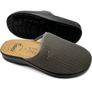 Pantofole da casa da Uomo Comode Traspiranti Ciabatte Antiscivolo in Vera Pelle - Imagen 1 de 7