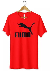 T-Shirt Divertente Fuma Maglietta Logo Fake Puma Fumatori Idea Regalo Uomo Donna - Picture 1 of 5