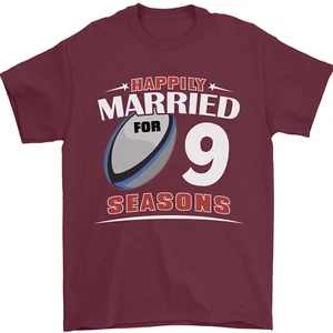 9 Jahre Hochzeitstag 9. Rugby Herren T-Shirt 100% Baumwolle - Bild 1 von 110