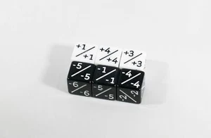 White & Black D6 MTG +1 & -1 Counter Dice - 6 Pack - Magic: The Gathering DnD - Picture 1 of 3