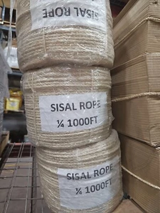 1/4” x 1000’ Sisal Rope – Natural Fiber Rope Coil | Heavy-Duty & Eco-Friendly - Picture 1 of 1