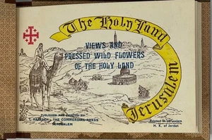 Vintage Jerusalem Heft Holzeinbände Ansichten und gepresste Wildblumen Heiliges Land - Bild 1 von 7