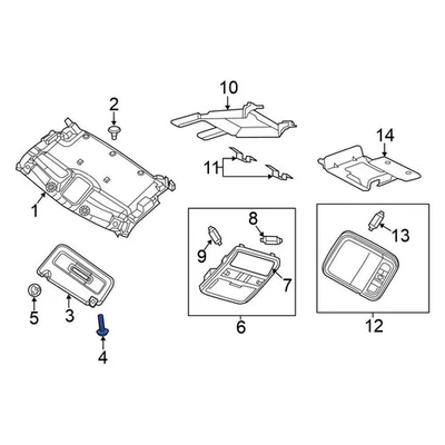 For Nissan NV1500 2012-2021 Nissan 014510014U Sun Visor Screw Foto 1 de 3