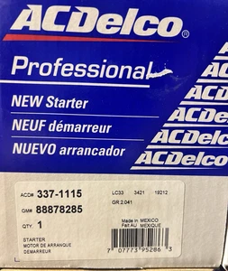 ACDelco 337-1115 Starter Motor 88878285 - Picture 1 of 3