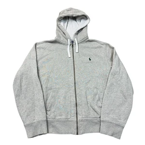 Polo Ralph Lauren Hoodie Full Zip Regular Fit Grey Mens Large - Picture 1 of 7