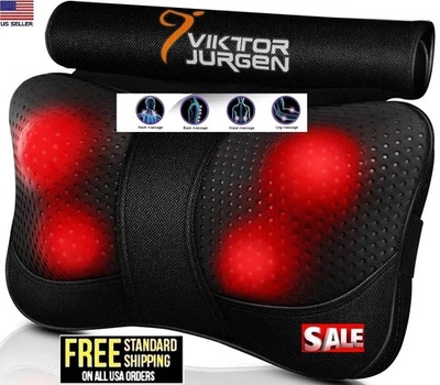 Masajeador de espalda y hombros Shiatsu con almohada de amasamiento 3D de tejido profundo térmico Foto 1 de 4