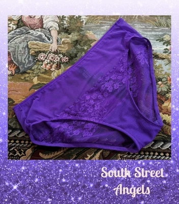 NATORI 776191 ~ ELECTRIC PURPLE ~  CHERRY BLOSSOM GIRL BRIEF PANTIES ~ LARGE - Image 1 of 4