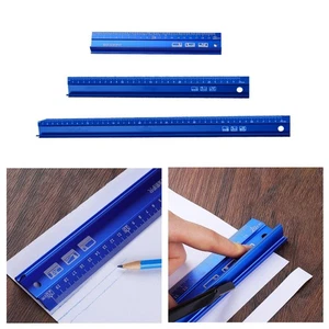 Safety Cutting Ruler Craft Safety Ruler Non-slip Base Aluminum Alloy Lightweight - Picture 1 of 17