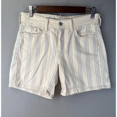 Pilcro and the Letterpress Anthropologie Slim Boyfriend Striped Shorts 25 Preppy - Image 1 of 4