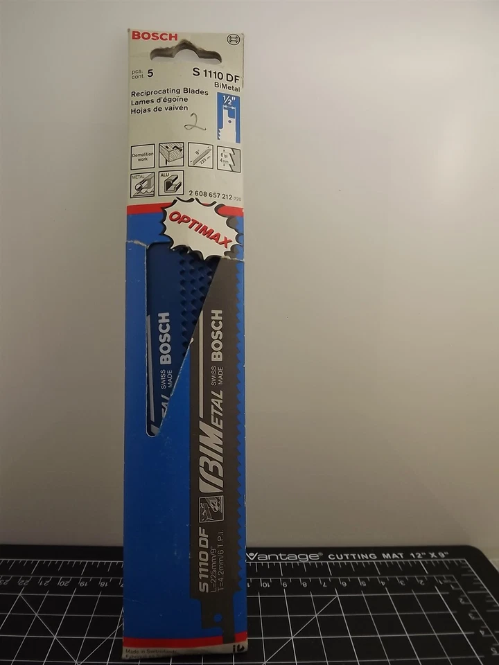 Paquete de 5 hojas de sierra recíprocas de demolición bimetálica Bosch S1110DF 9" x 6 TPI Foto 1 de 3