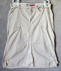 Levis Womens Nouveau Low Slouch A-Line Khaki Midi Skirt Y2K Modest Classic Sz 18 - Picture 1 of 19