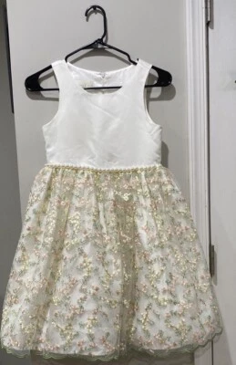American Princess Girls pPearl Floral Sleeveless Party Dress Size 10 - Image 1 of 4