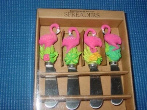 ROSA FLAMINGO 4 MESSER STREUER SET ROSTFREI BOSTON LAGER TROPICAL VINTAGE - Bild 1 von 3