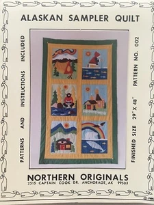 Edredón sampler vintage Northern Originals 1985 patrón n.º 2 talla 29x48 - Imagen 1 de 3