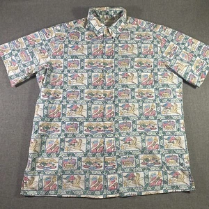 Reyn Spooner Dietrich Varez Hawaiian Shirt Mens Size 2XL Flag Eagle Britain USA - Picture 1 of 7