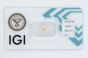 💎 Fancy Diamant W-X, Light Yellow 1.00 ct. - SI1 - IGI Zertifikat 💎 - Bild 1 von 6