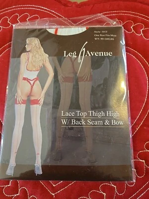 Leg Avenue Style;1013, Top de encaje hasta el muslo con costura trasera y lazo TALLA ÚNICA PARA LA MAYORÍA Foto 1 de 4