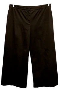 Worth Women Size 12 High Rise Wide Leg Chino Pants Solid Brown Cotton Stretch - Picture 1 of 6