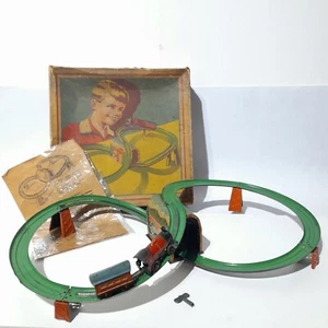 X-Rare Vintage 1937 EINFALT-Technofix Litho Blechspielzeug Aufziehzug Set mit OVP - Bild 1 von 15