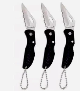 MAXAM LOT OF  3  Maxam Falcon IV Lockback Knife / Keychain FREE U/S SHIPPING NEW - Picture 1 of 2