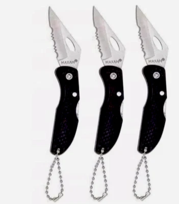 MAXAM LOT OF  3  Maxam Falcon IV Lockback Knife / Keychain FREE U/S SHIPPING NEW - Image 1 of 2