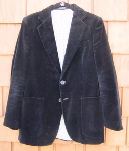 Vintage Men's Blazer "MEMBERS ONLY" Europe Craft Black Velvet Size Large CLASSIC - Picture 1 of 7