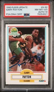 Gary Payton 1990 Fleer Update Signed Rookie Card #U-92 NM MT 8.5 Auto PSA 10 - Picture 1 of 1