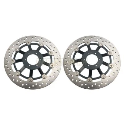 Par negro de rotores de disco de freno delanteros para Honda CBR1100 XX Blackbird 1999-2008 Foto 1 de 4