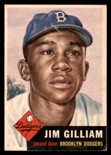 1953 Topps Jim Gilliam High Number Rookie RC #258 Poor (Pin Hole) Baseball Card