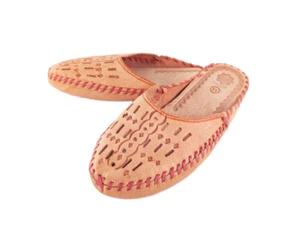 Men's Traditional natural leather Mule slippers Hand Made Mountain Style FOLK - Picture 1 of 11