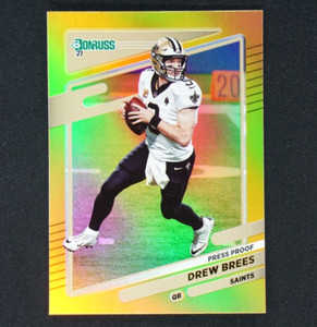 DREW BREES SP Gold 2021 Donruss Press Proof Gold Holo #93 Saints