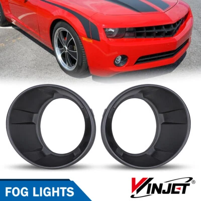 Par de biseles de luz antiniebla aptos para Chevrolet Camaro 2010-2013 marco de lámpara negro Foto 1 de 4