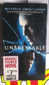 VHS Tape - Unbreakable - Bruce Willis Samuel L. Jackson Ex-Hollywood Video