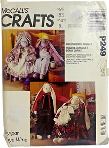 #P249 McCalls Big Bunny Dolls and Wardrobe Sewing Pattern - Picture 1 of 4