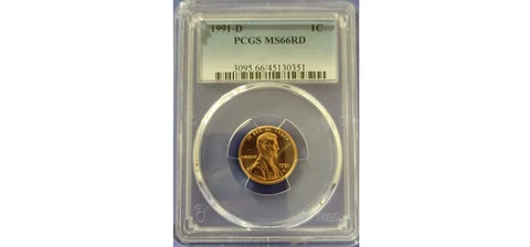 1991-D PCGS Graded MS66RD Lincoln Cent - Superior shine! Cover