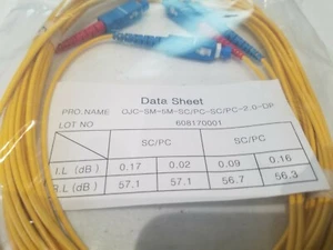 Cable de fibra óptica dúplex de modo único SC/PC - SC/PC 2,0 mm 5 metros de longitud - Imagen 1 de 2