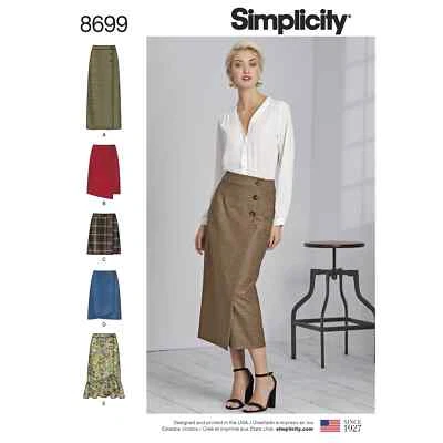 Simplicity Pattern 8699 Women's Wrap Skirts with Length Variations - Image 1 of 4